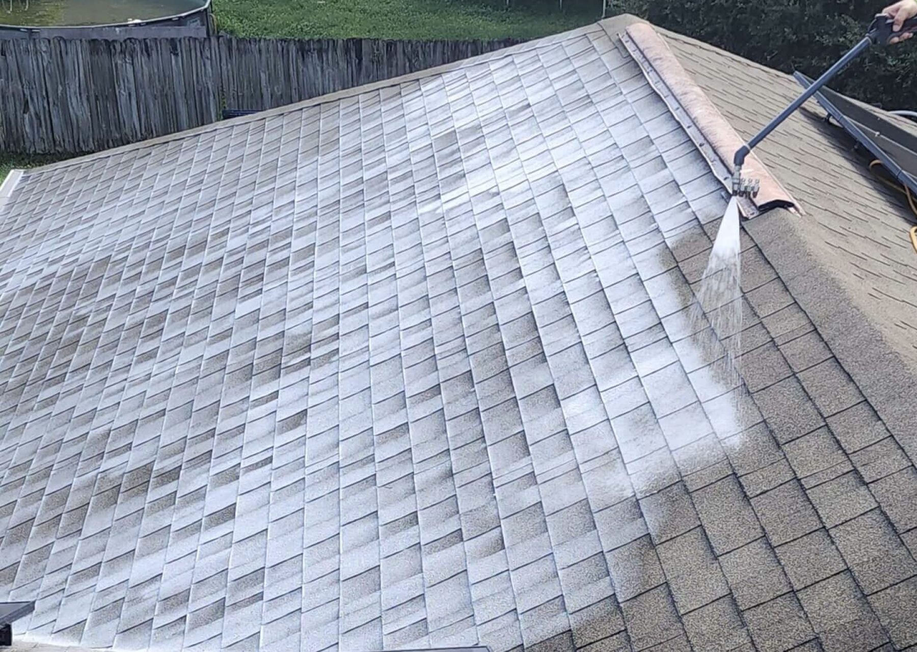 Exterior softwash to roof walls buildings all commercial surfaces cleaned